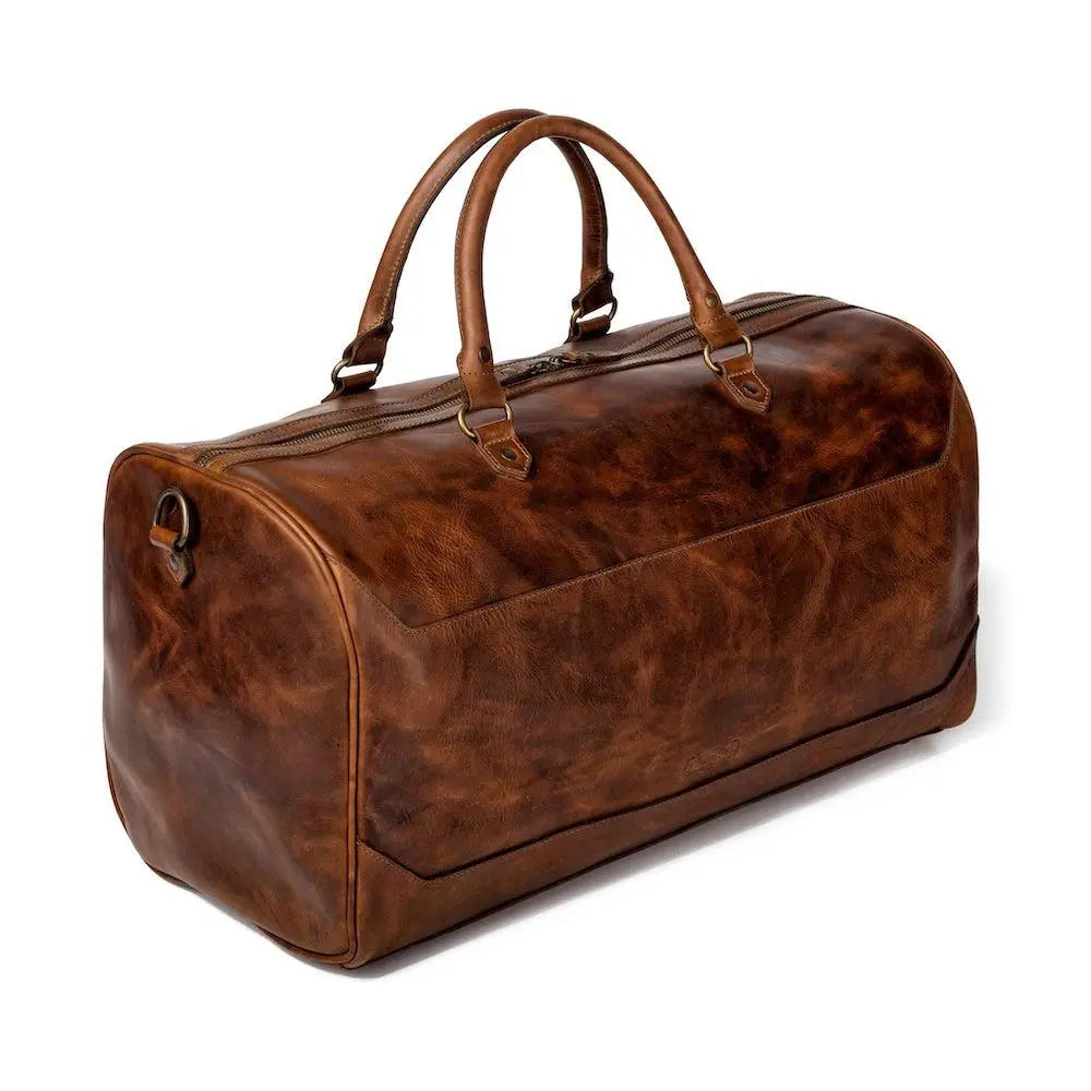 Benjamin Leather Duffle Bag by Mission Mercantile Leather Goods, Southern food gift detail photo 6