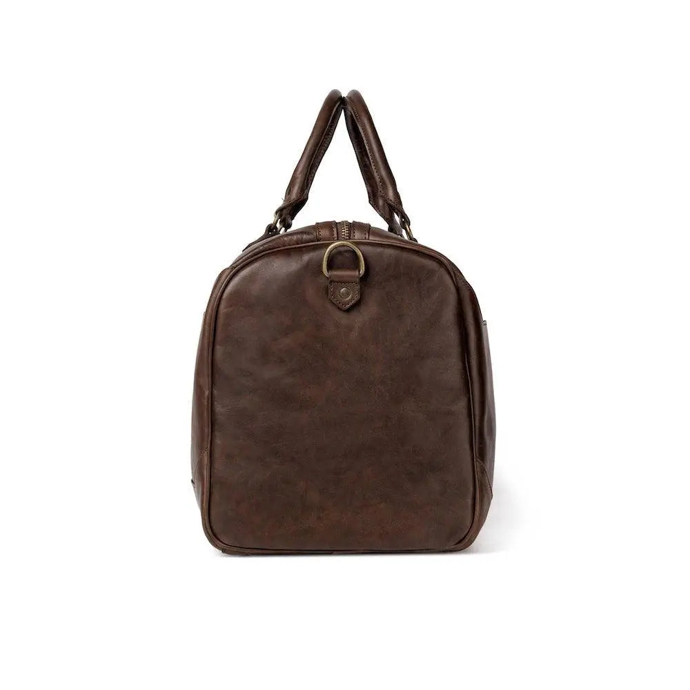 Benjamin Leather Duffle Bag by Mission Mercantile Leather Goods, Southern food gift detail photo 13