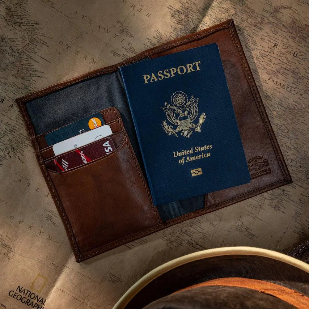 Benjamin Leather Passport Wallet by Mission Mercantile Leather Goods, Southern food gift main product photo