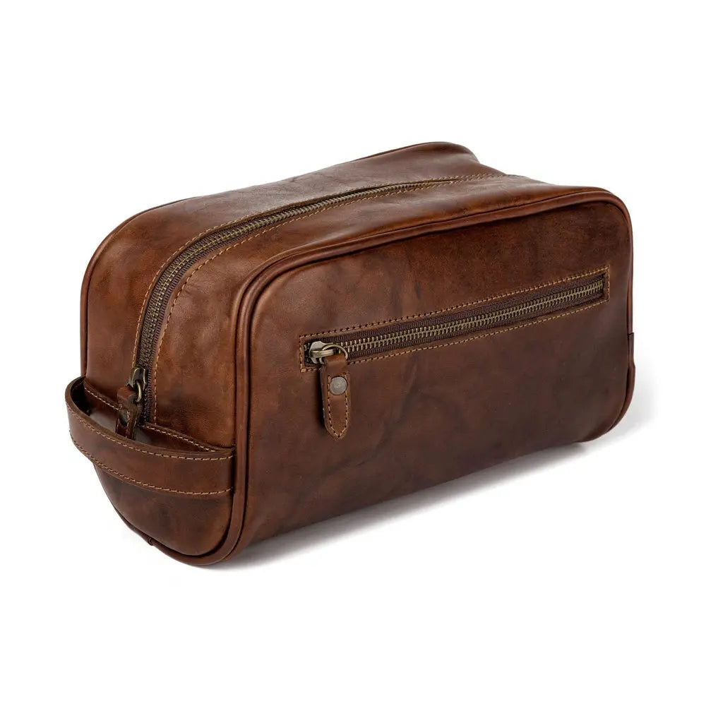 Benjamin Leather Toiletry Wash Bag by Mission Mercantile Leather Goods, Southern food gift detail photo 2