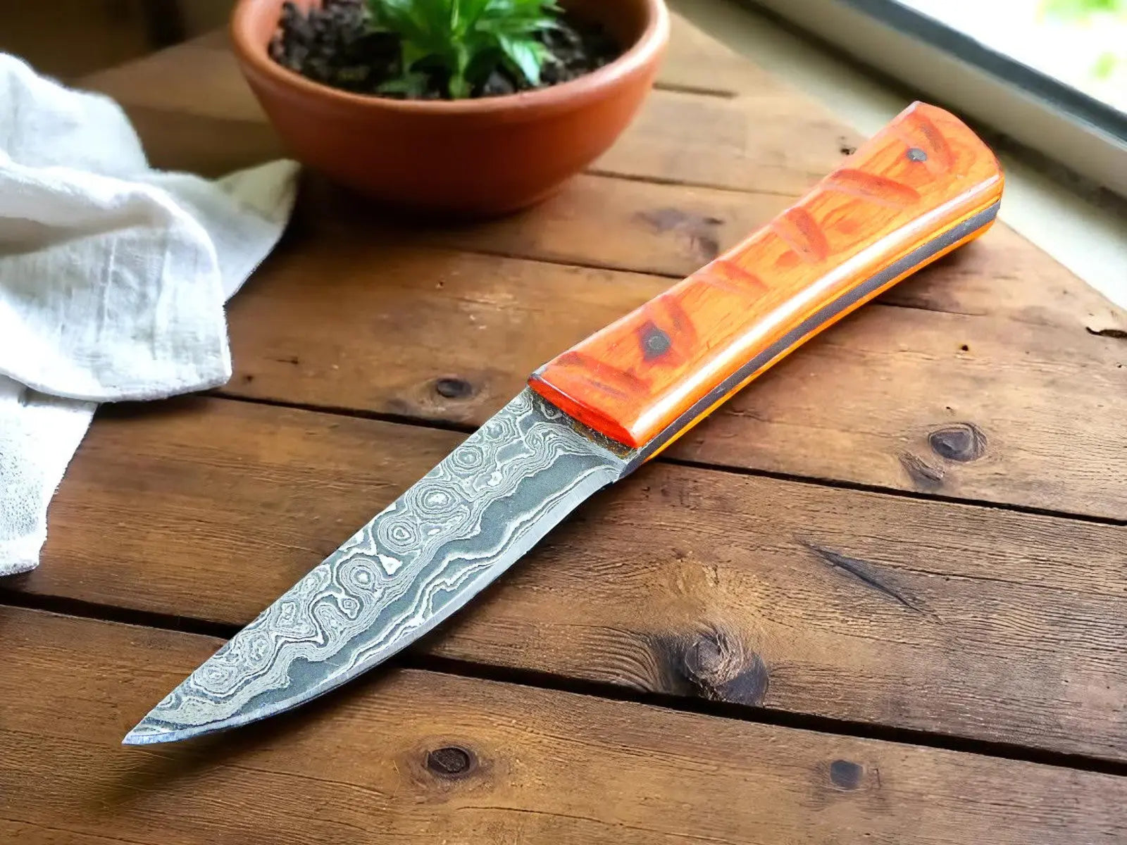 Best Hunting Knives Made in USA - Paaka Wood Handle by Damascus Knife Store, Southern handmade gift main product photo