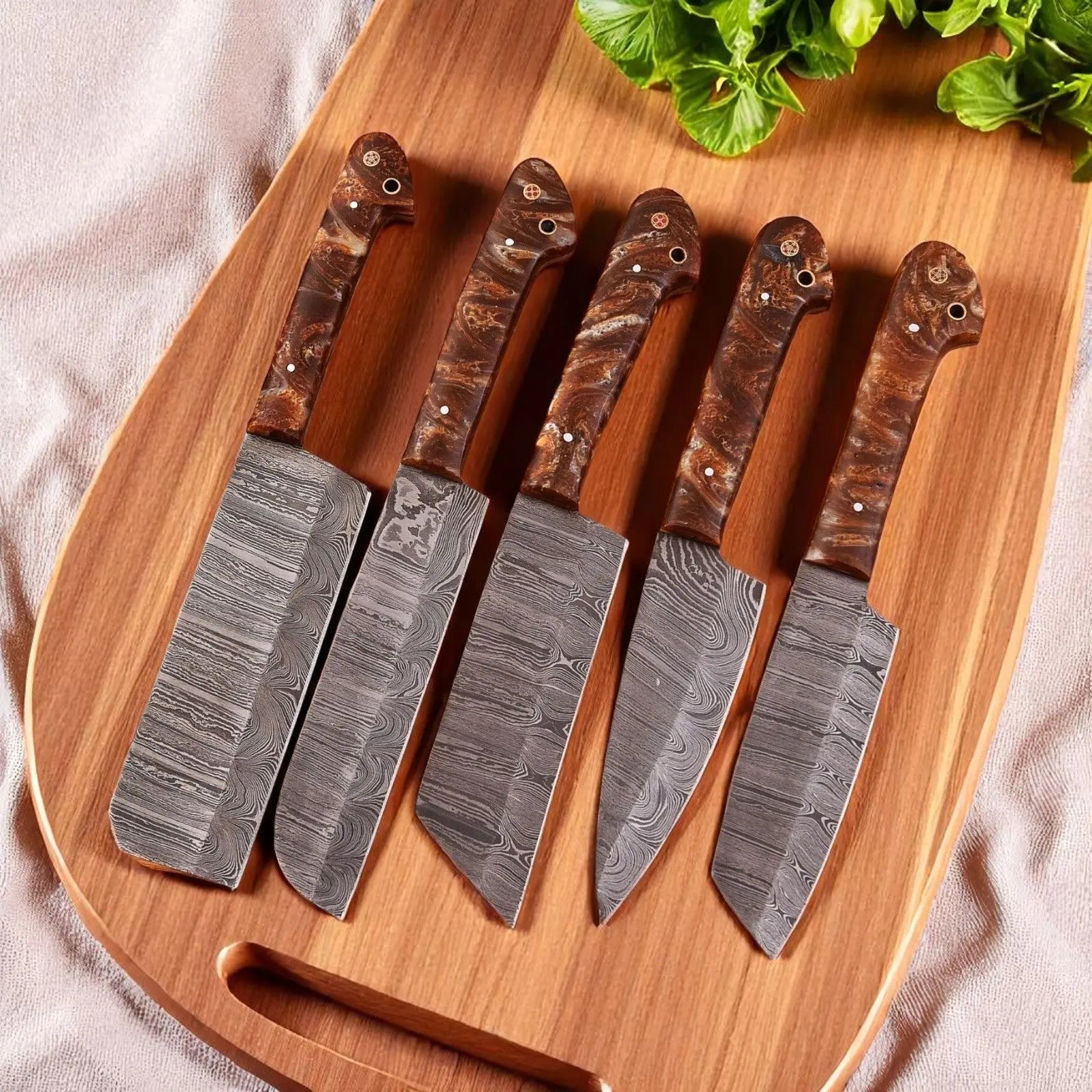 Best Japanese Cutlery Set – 5-Piece Full Tang Damascus Steel by Damascus Knife Store, Southern lifestyle apparel main product photo