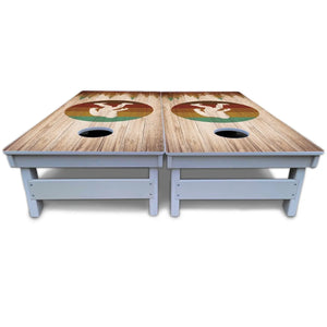 Bigfoot Circle Cornhole Boards - All Weather Series by Cornhole Solutions, custom cornhole board detail photo 5