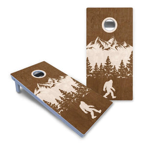 Bigfoot Mountain Scene Cornhole Boards - All Weather Series by Cornhole Solutions, custom cornhole board detail photo 2
