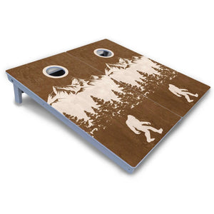 Bigfoot Mountain Scene Cornhole Boards - All Weather Series by Cornhole Solutions, custom cornhole board detail photo 3