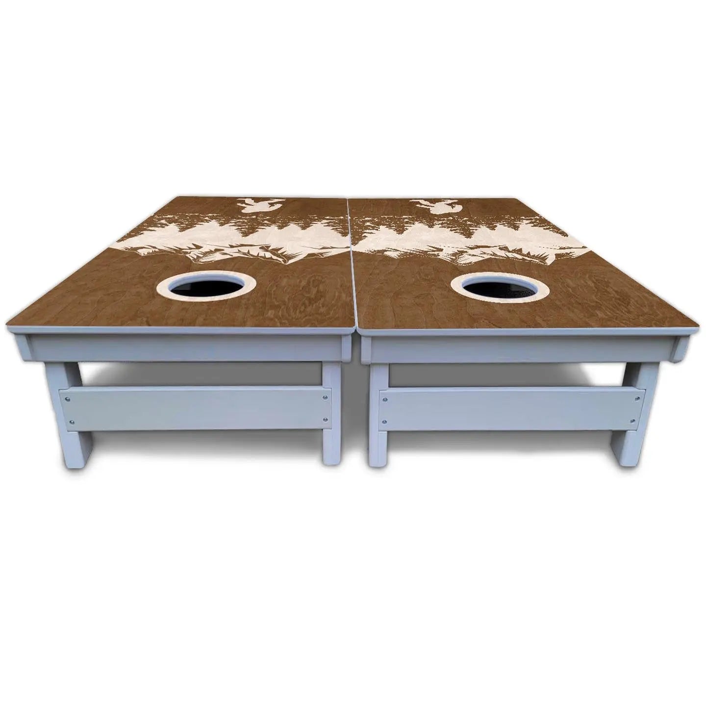 Bigfoot Mountain Scene Cornhole Boards - All Weather Series by Cornhole Solutions, custom cornhole board detail photo 5