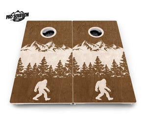 Bigfoot Mountain Scene Cornhole Boards - Pro Solution Lite Series by Cornhole Solutions, custom cornhole board detail photo 4