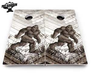 Bigfoot Whitewash Cornhole Boards - Pro Solution Elite Series by Cornhole Solutions, custom cornhole board detail photo 4