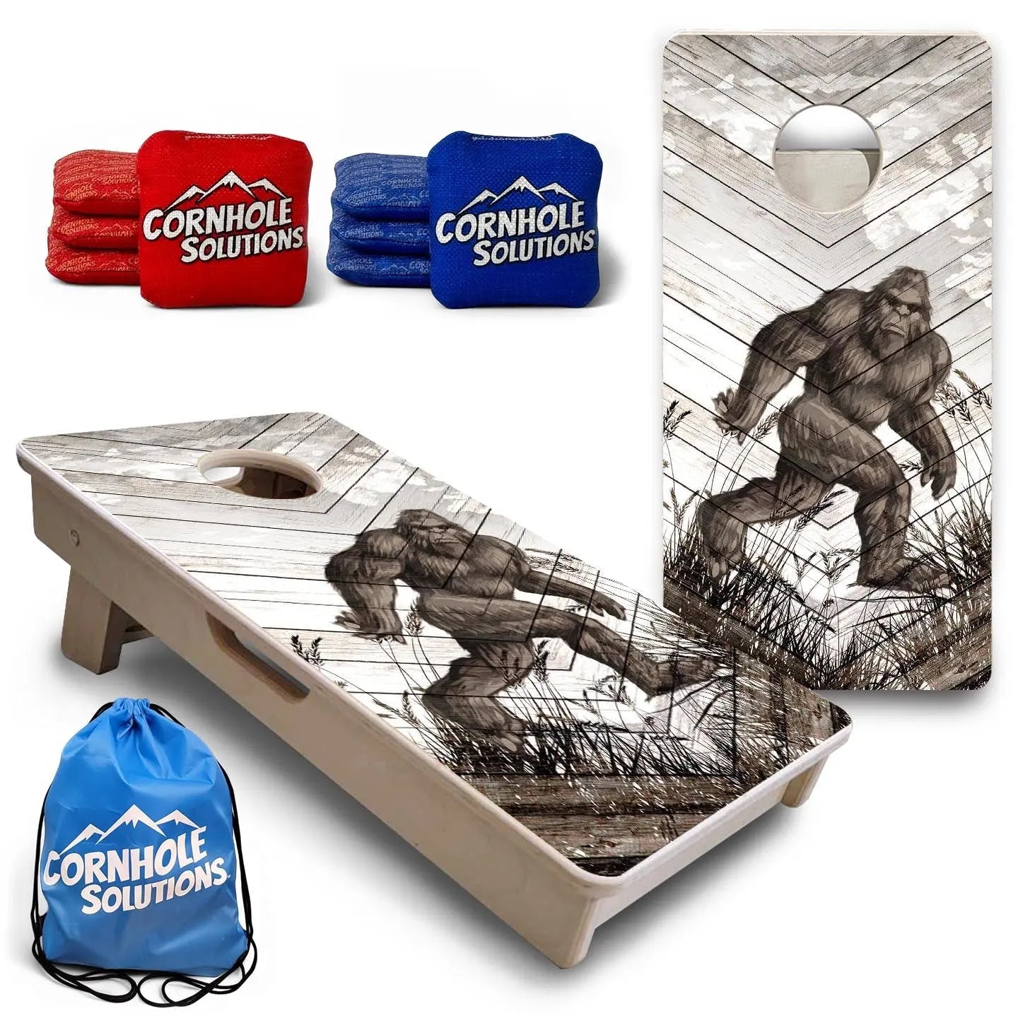 Bigfoot Whitewash - Mini and Vacation Size Boards by Cornhole Solutions, custom cornhole board main product photo