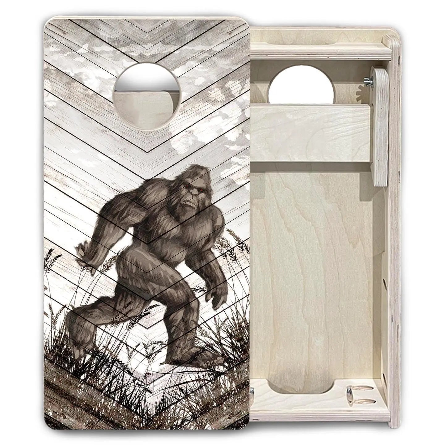 Bigfoot Whitewash - Mini and Vacation Size Boards by Cornhole Solutions, custom cornhole board detail photo 4