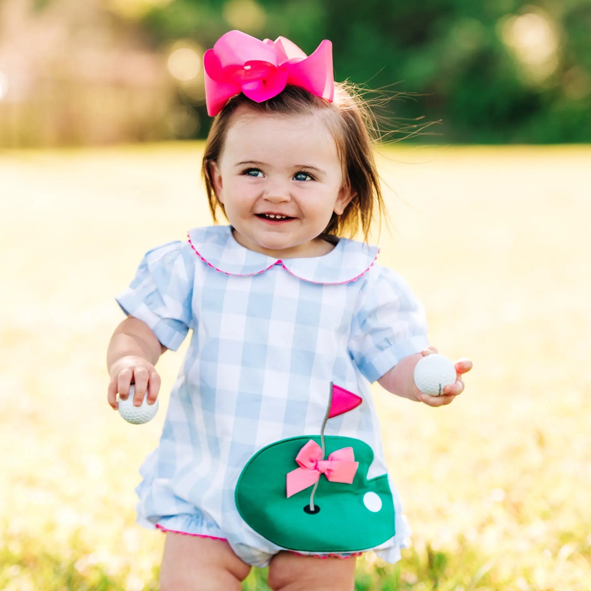 Birdie Blue Golf Bubble by Seven Lantern Lane, children's boutique clothing main product photo