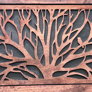 Birds in a Tree Large Gun Concealment Decor - Handcrafted Wooden Gun Cabinets - Gun Shelf Hidden Storage for Rifles, Shotguns, & Handguns - Quick Acce by Bellewood Designs
