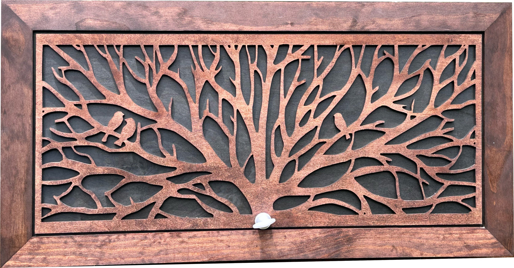 Birds in a Tree Large Gun Concealment Decor - Handcrafted Wooden Gun Cabinets - Gun Shelf Hidden Storage for Rifles, Shotguns, & Handguns - Quick Acce by Bellewood Designs