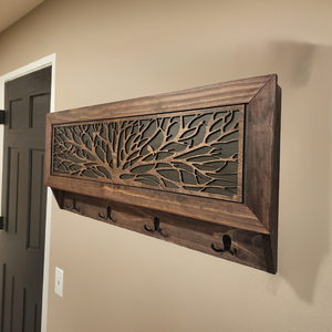 Birds in a Tree Large Gun Concealment Coat Rack - Handcrafted Wooden Gun Cabinets - Gun Shelf Hidden Storage for Rifles, Shotguns, & Handguns - Quick by Bellewood Designs