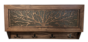 Birds in a Tree Large Gun Concealment Coat Rack - Handcrafted Wooden Gun Cabinets - Gun Shelf Hidden Storage for Rifles, Shotguns, & Handguns - Quick by Bellewood Designs