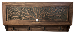 Birds in a Tree Large Gun Concealment Coat Rack - Handcrafted Wooden Gun Cabinets - Gun Shelf Hidden Storage for Rifles, Shotguns, & Handguns - Quick by Bellewood Designs
