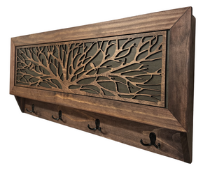Birds in a Tree Large Gun Concealment Coat Rack - Handcrafted Wooden Gun Cabinets - Gun Shelf Hidden Storage for Rifles, Shotguns, & Handguns - Quick by Bellewood Designs