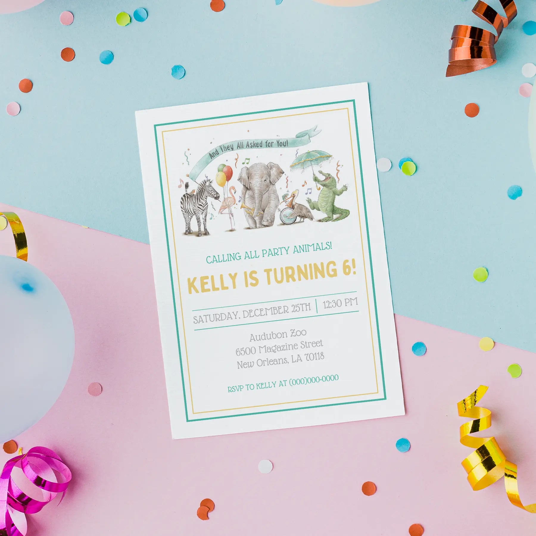 Birthday Party Invitation Downloadable Template - And They All Asked for You by Nola Tawk, invitations main product photo