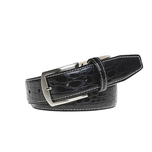 Black Caiman Crocodile Leather Belt by Roger Ximenez: Bespoke Belts and Leather Accessories, handmade leather goods detail photo 3