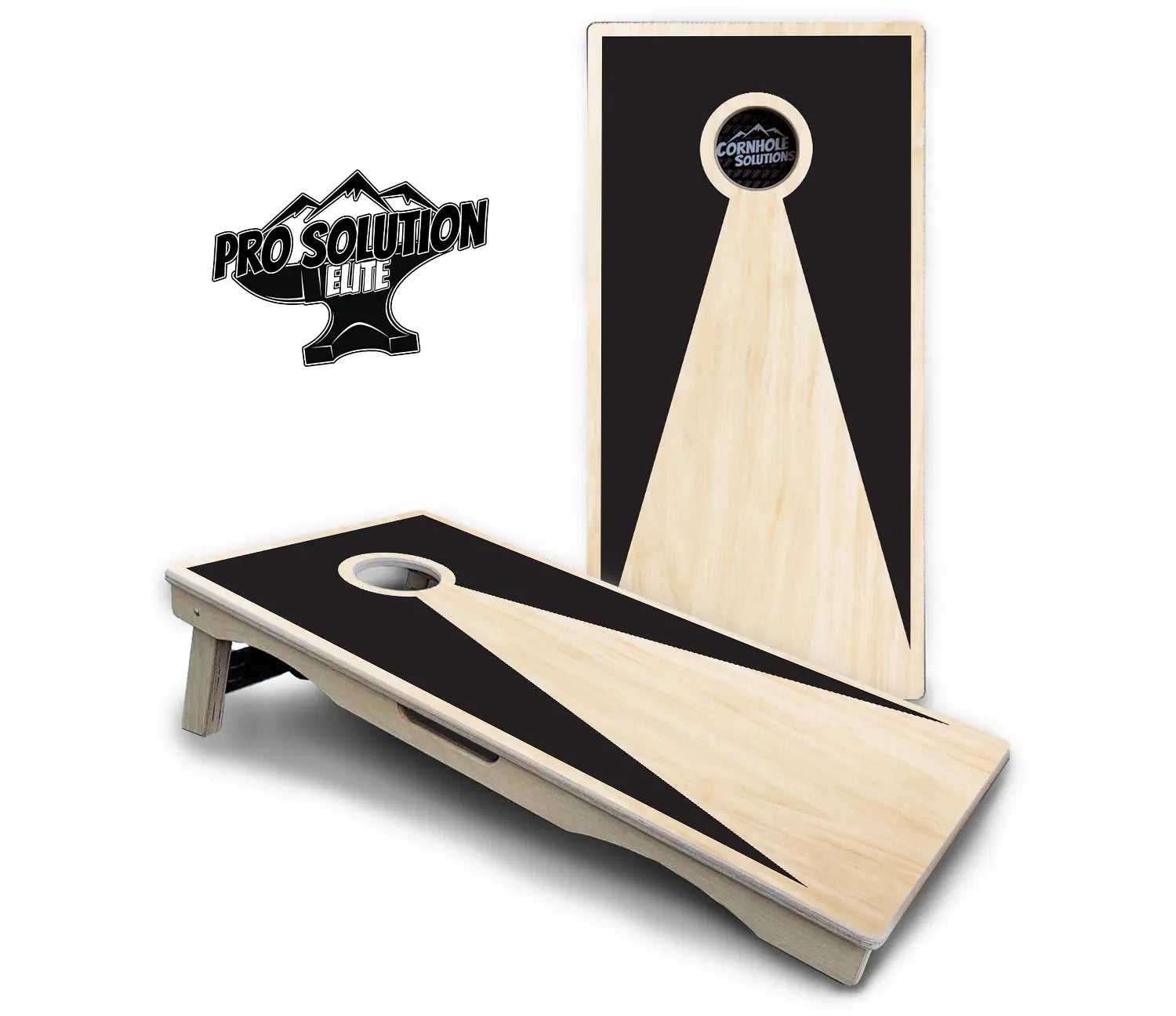 Black/Natural Keyhole Cornhole Boards - Pro Solution Elite Series by Cornhole Solutions, custom cornhole board detail photo 2