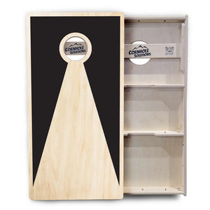 Black/Natural Keyhole Cornhole Boards - Professional Tournament Series by Cornhole Solutions, custom cornhole board detail photo 3