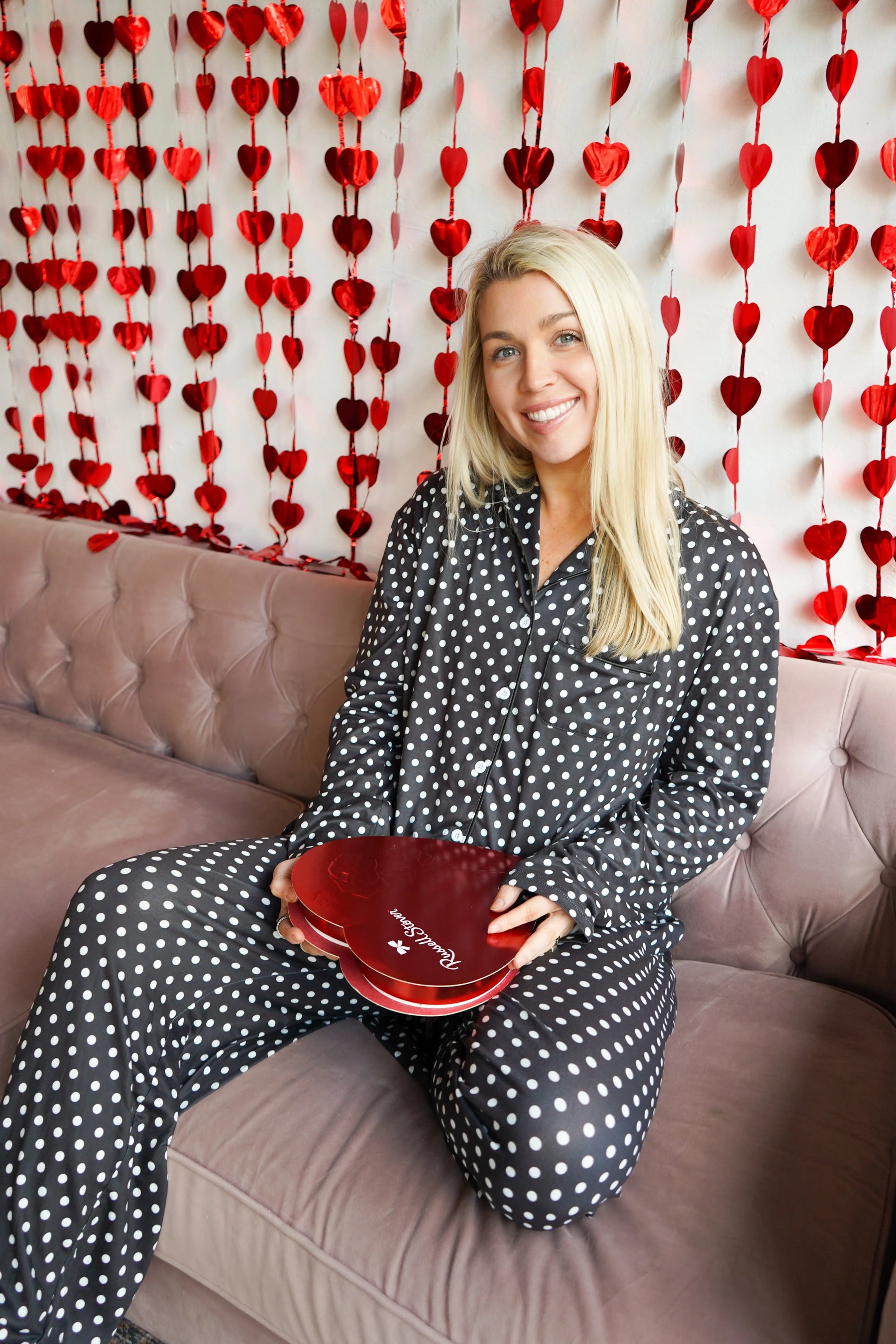 Black Polka Dot - Long Pajama Set by KenzKustomz, Southern food gift detail photo 2