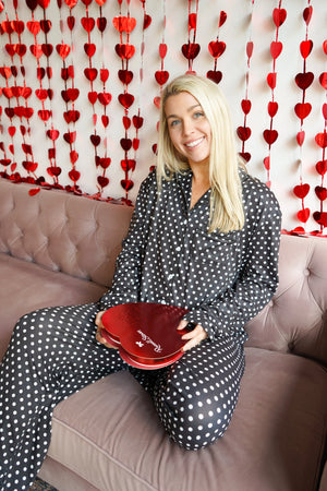 Black Polka Dot - Long Pajama Set by KenzKustomz, Southern food gift detail photo 5