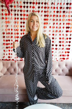 Black Polka Dot - Long Pajama Set by KenzKustomz, Southern food gift detail photo 8