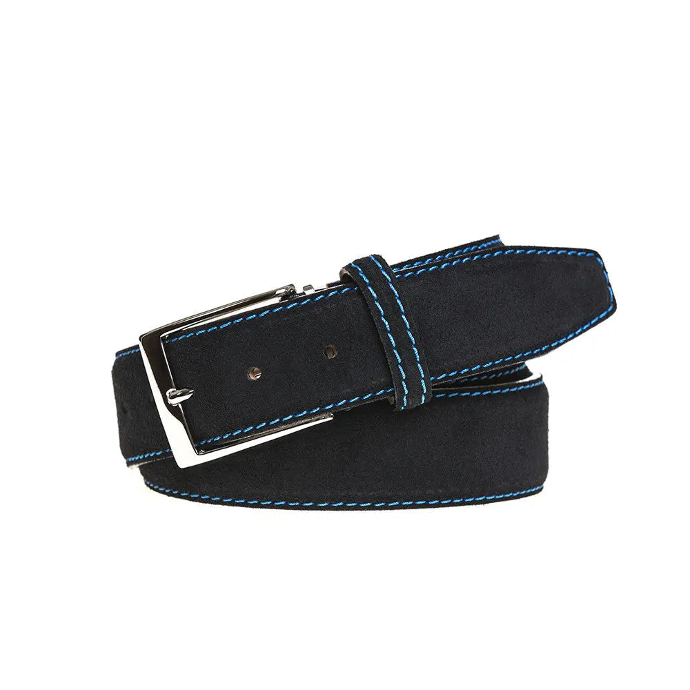 Black Suede Leather Belt by Roger Ximenez: Bespoke Belts and Leather Accessories, handmade leather goods main product photo