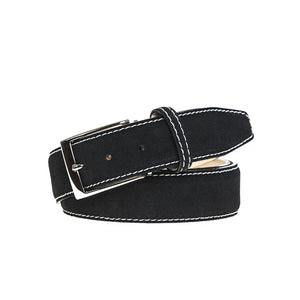 Black Suede Leather Belt by Roger Ximenez: Bespoke Belts and Leather Accessories, handmade leather goods detail photo 3