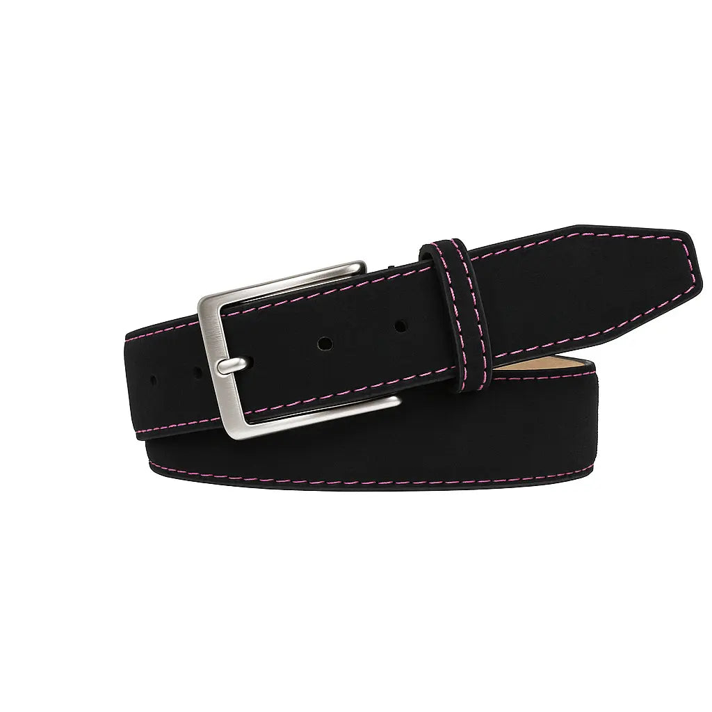 Black Suede Leather Belt by Roger Ximenez: Bespoke Belts and Leather Accessories, handmade leather goods detail photo 6