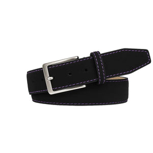 Black Suede Leather Belt by Roger Ximenez: Bespoke Belts and Leather Accessories, handmade leather goods detail photo 7