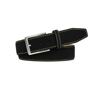 Black Suede Leather Belt by Roger Ximenez: Bespoke Belts and Leather Accessories, handmade leather goods detail photo 8