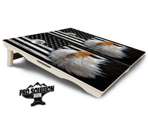 Black & White Eagle Flag Cornhole Boards - Pro Solution Elite Series by Cornhole Solutions, custom cornhole board detail photo 5
