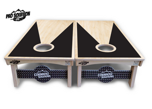 Black/Natural Keyhole Cornhole Boards - Pro Solution Lite Series by Cornhole Solutions, custom cornhole board detail photo 3