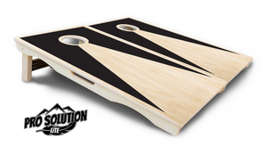 Black/Natural Keyhole Cornhole Boards - Pro Solution Lite Series by Cornhole Solutions, custom cornhole board detail photo 5