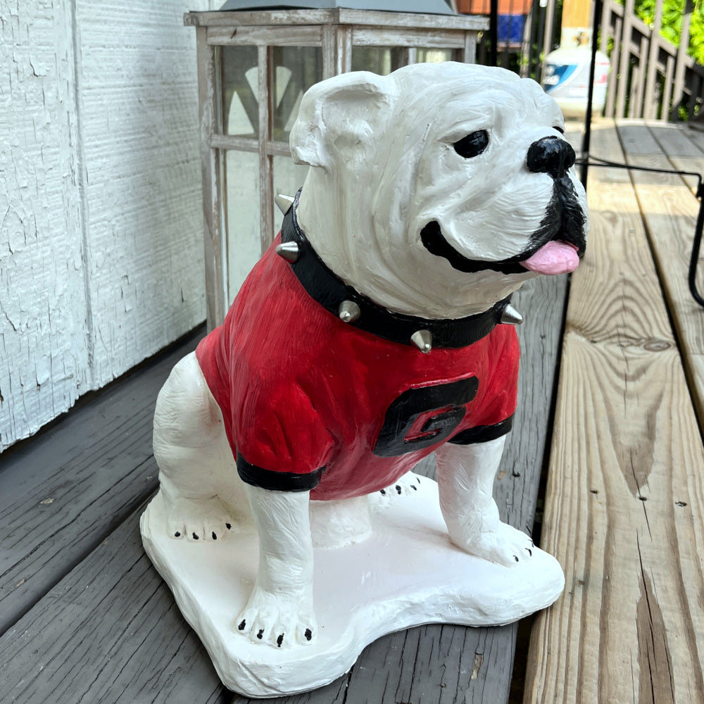UGA Georgia Bulldog Mascot Stone Statue for Garden, Yard, Home Decor and Porch.