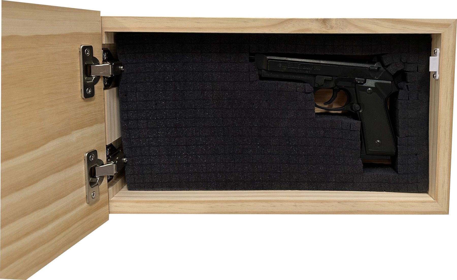 American Flag Decorative & Secure Wall-Mounted Gun Cabinet (Black) by Bellewood Designs, Southern home decor detail photo 6