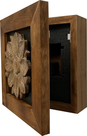 Wild Flower Hidden Gun Storage Wall Decor - Handcrafted Gun Concealment Furniture - Quick Access Handgun Safe with Magnetic Lock - Secure Hidden Wall Safe - USA Made (Black)