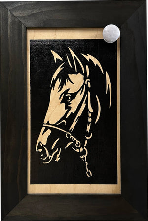 Horse Wall Art Gun Concealment Furniture - Handcrafted Hidden Gun Storage Wall Decor - Hidden Gun Shelf with Magnetic Lock for Quick Access by Bellewood Designs, Southern home