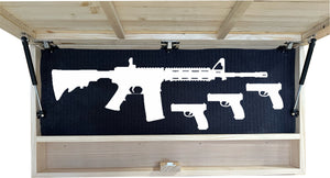 Large American Flag Gun Safe - Quick Access Hidden Gun Safe for Rifles, Shotguns, & Handguns - Gun Concealment Furniture with Magnetic Lock - Gun Self by Bellewood Designs