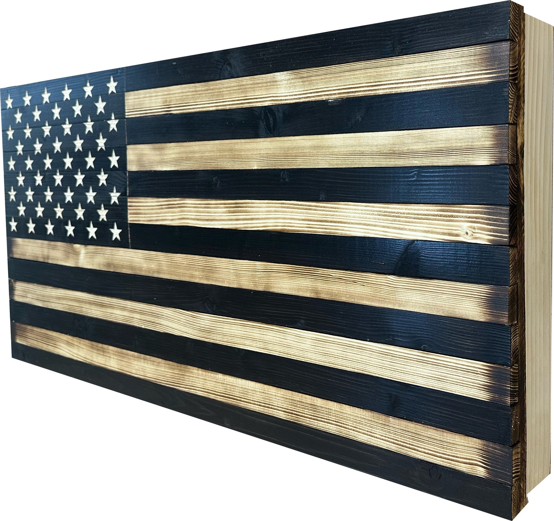 Large American Flag Gun Safe - Quick Access Hidden Gun Safe for Rifles, Shotguns, & Handguns - Gun Concealment Furniture with Magnetic Lock - Gun Self by Bellewood Designs