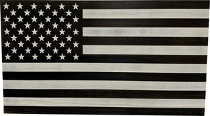 American Flag Decorative & Secure Wall-Mounted Gun Cabinet (Black & White Distressed) by Bellewood Designs, Southern home decor detail photo 3