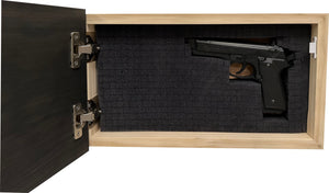American Flag Decorative & Secure Wall-Mounted Gun Cabinet (Black & White Distressed) by Bellewood Designs, Southern home decor detail photo 7