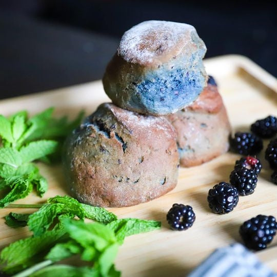 Blackberry & Fresh Mint Cream Scones by Two and a Half Irishmen - Traditional Irish Baking