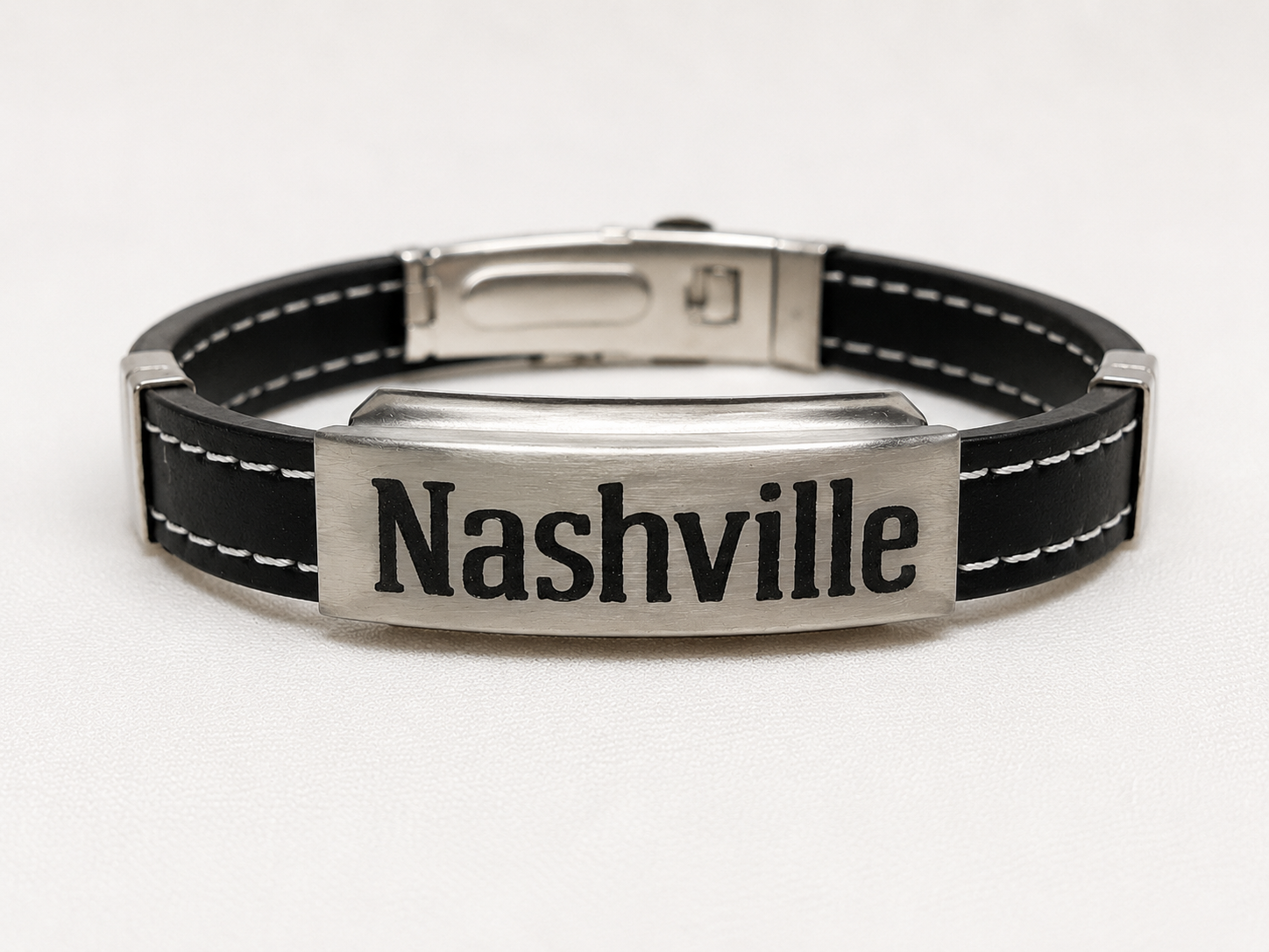 Men’s Vegan Leather Nashville Bracelet by N Harmony Jewelry, Southern food gift main product photo