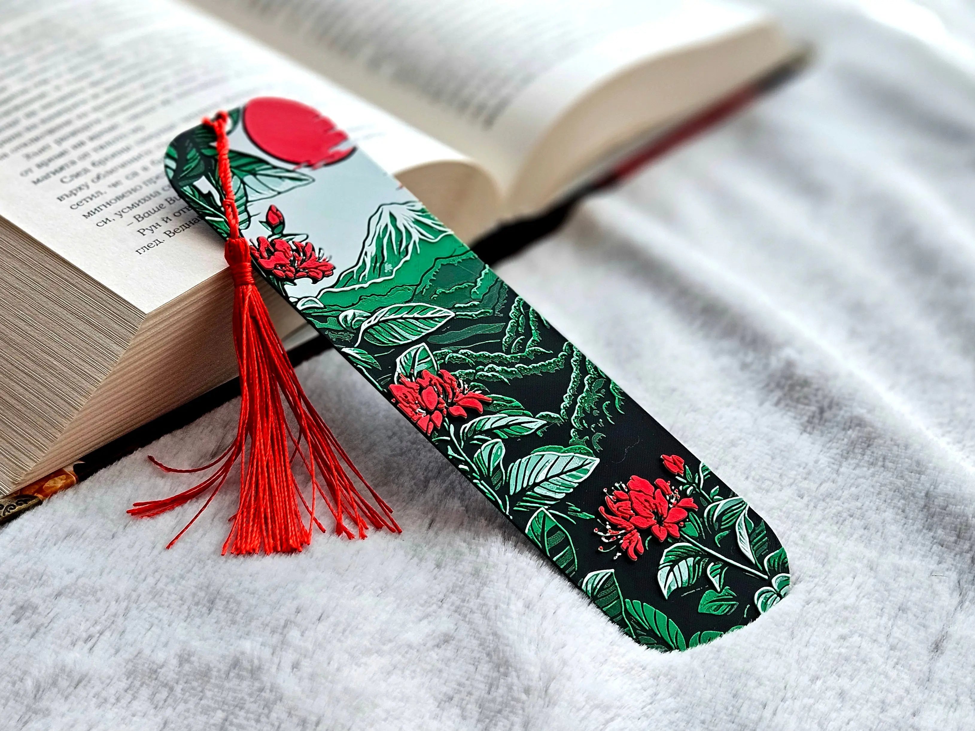 Blossoms of Fuji Bookmark – Mount Fuji Japanese Landscape Bookmark by The Tween Space, Southern lifestyle apparel detail photo 2