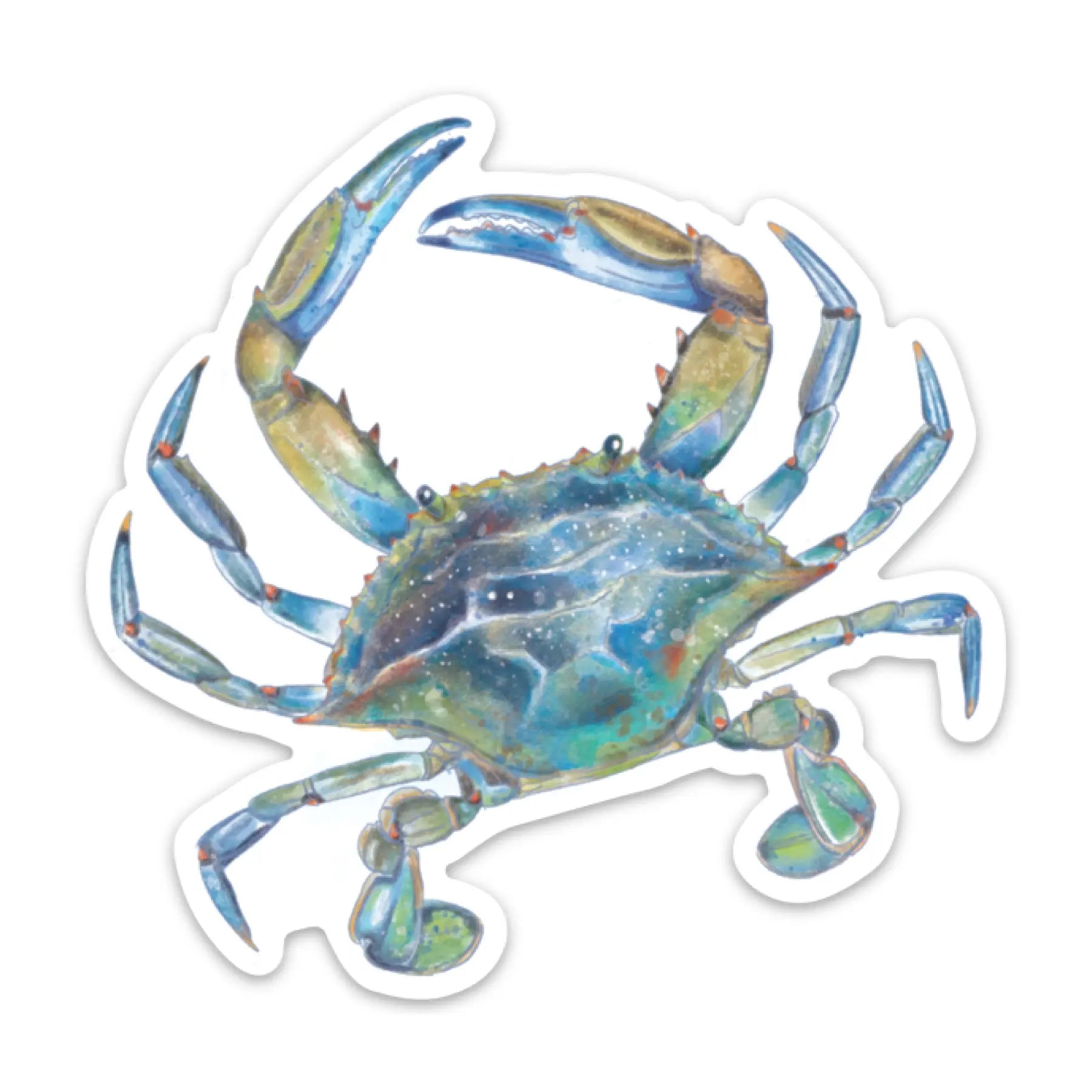Blue Crab Die Cut Sticker by Nola Tawk, vinyl decal main product photo