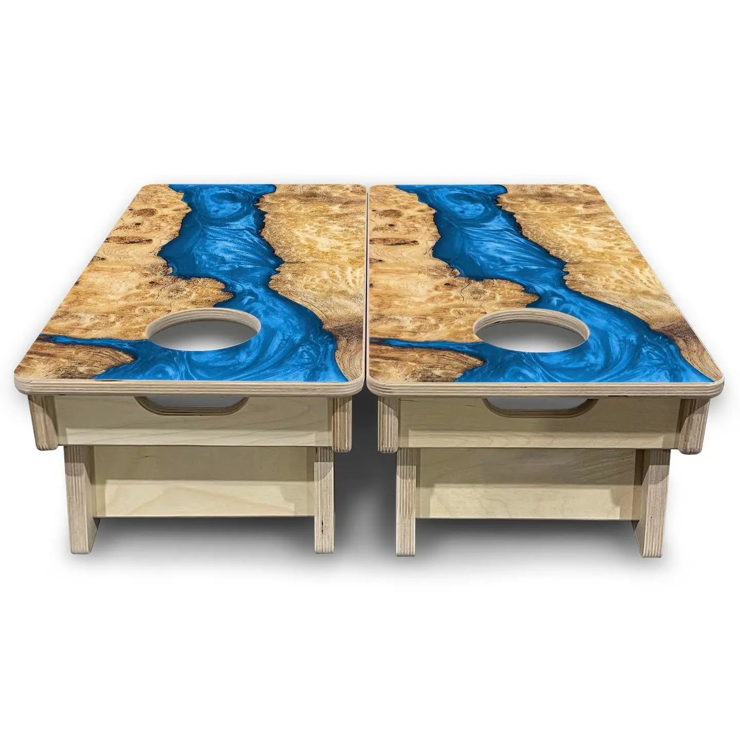 Blue Epoxy - Mini or Vacation Size Cornhole Boards by Cornhole Solutions, custom cornhole board detail photo 4