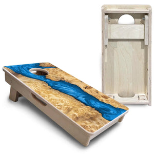 Blue Epoxy - Mini or Vacation Size Cornhole Boards by Cornhole Solutions, custom cornhole board detail photo 5